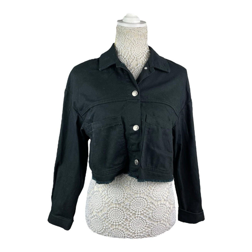 Divided Black Cropped Denim Jacket Women’s UK Size XS