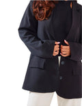 Prettylittlething Blazer Jacket Over Sized Women’s UK Size 8 Black Button Front