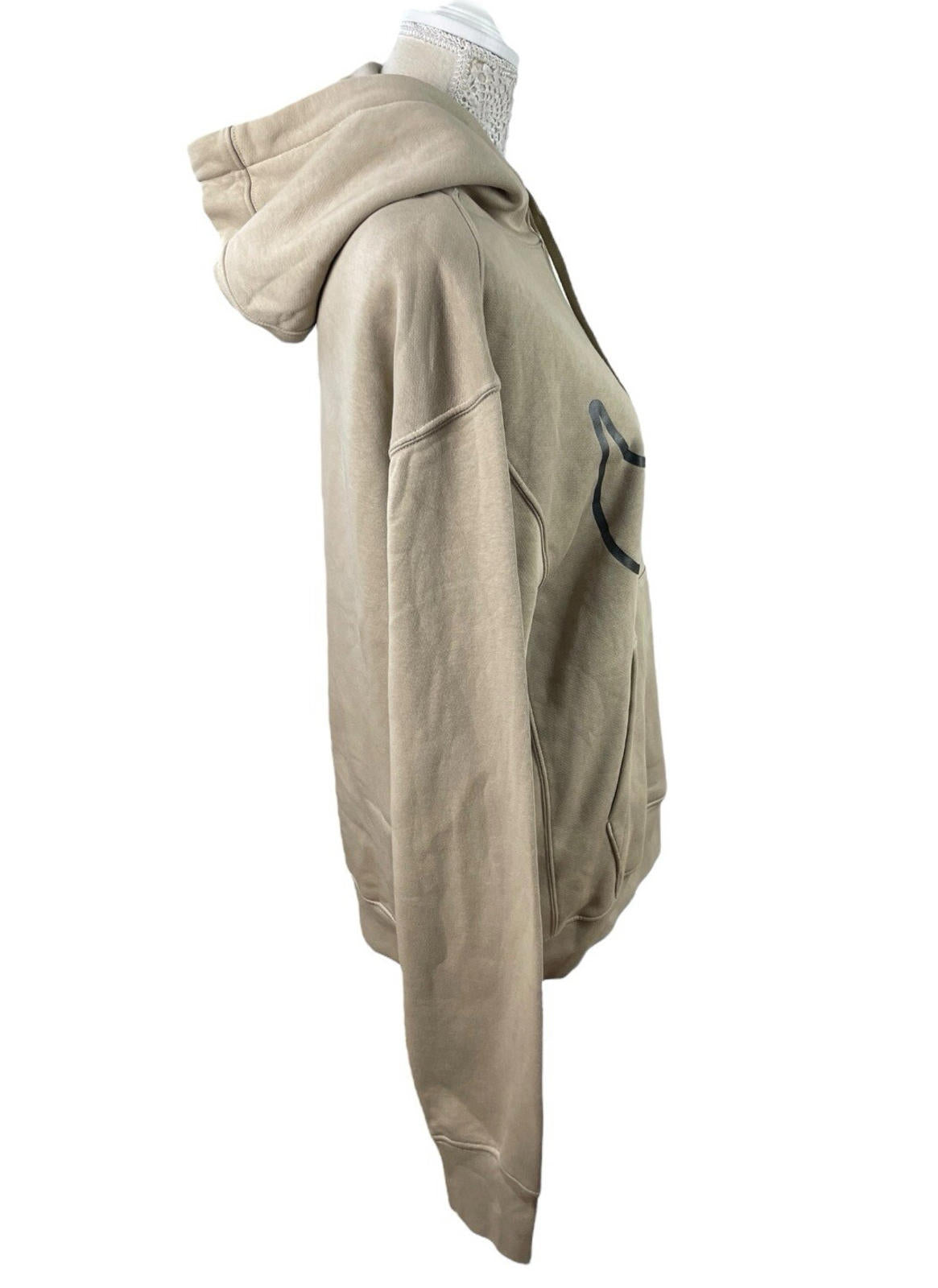 Nike Swoosh Hoodie Fleece Lined Jersey Beige Stone Women’s UK Size S