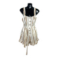 New Look White & Beige Stripe Playsuit Belted Pockets Women’s UK Size 6