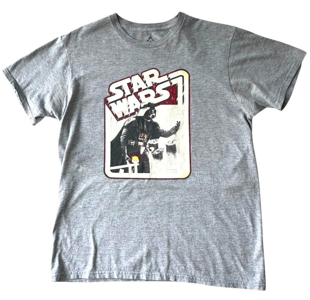 Star Wars T-Shirt Darth Vader Grey Graphic Print Men's UK Size Medium M