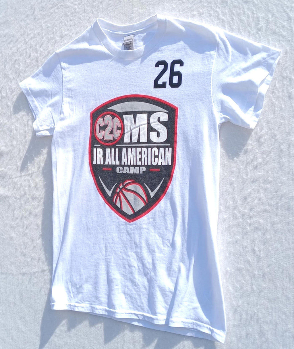 NYG Basketball T-Shirt Women's UK Size S White Coast to Coast All American Camp