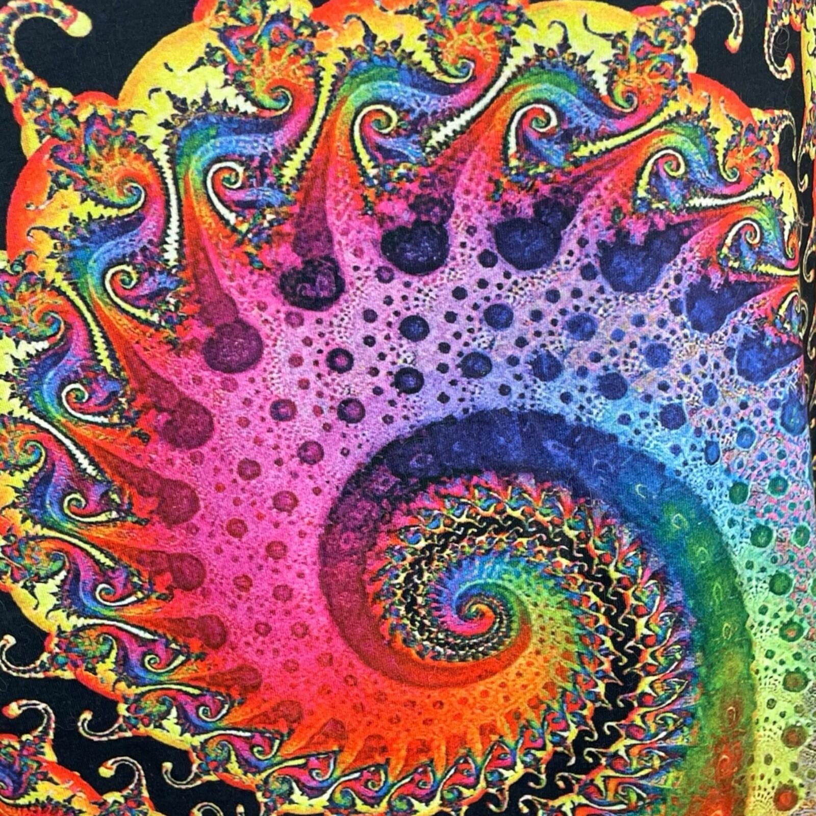Physcedelic T-shirt Top Women's UK Size L Short Sleeve Stretch Multicolour