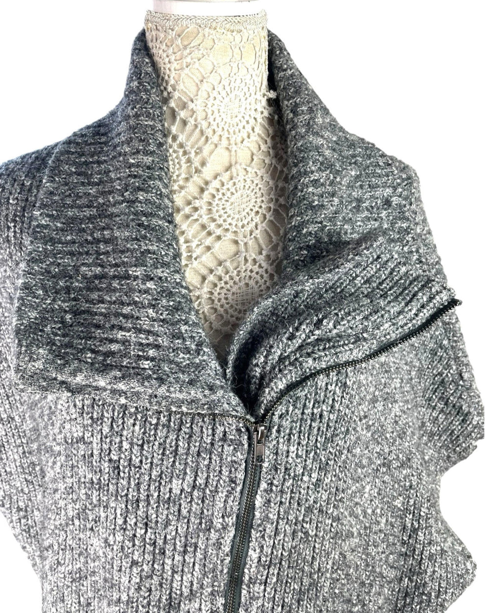 TU Mystery Jane Grey Sleeveless Cardigan Ribbed Women’s UK Size M