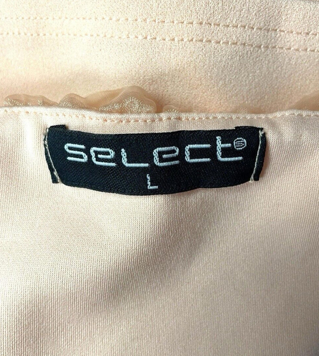 Select Tiered Ruffle Camisole Top Women’s UK Size M Peach Cropped Adjustable