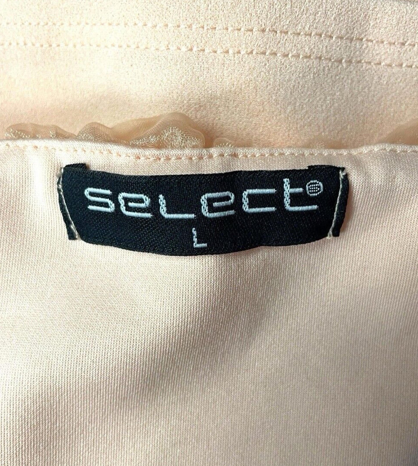 Select Tiered Ruffle Camisole Top Women’s UK Size M Peach Cropped Adjustable