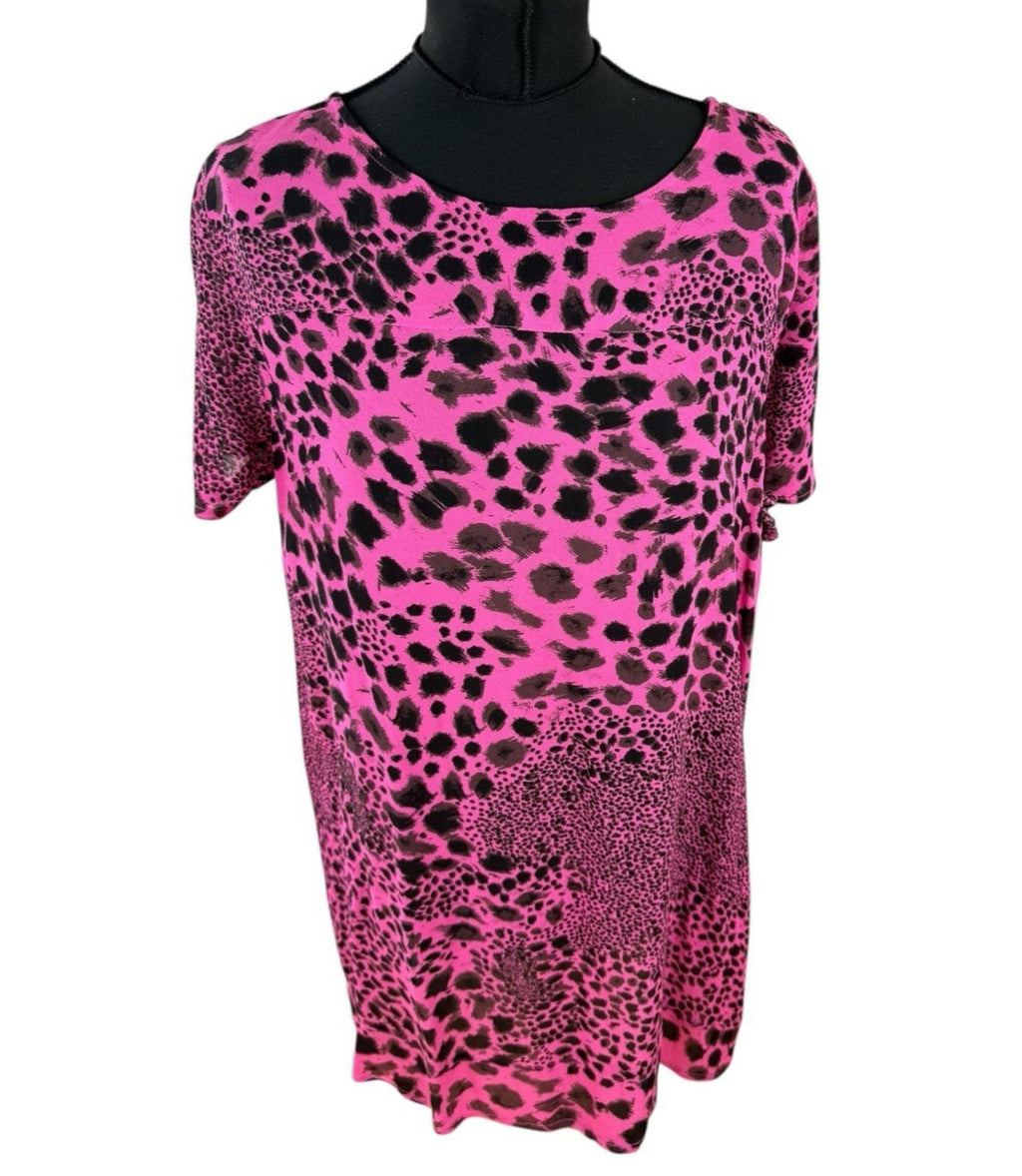 Next Chiffon Top Sheer Leopard Print Pink Lightweight Women’s UK Size 14