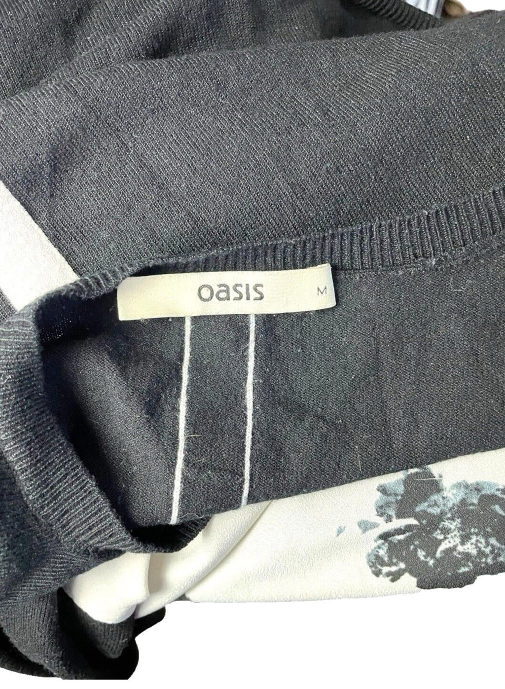 Oasis Jumper Chiffon Front Lightweight Floral Print Women’s UK Size M (12)