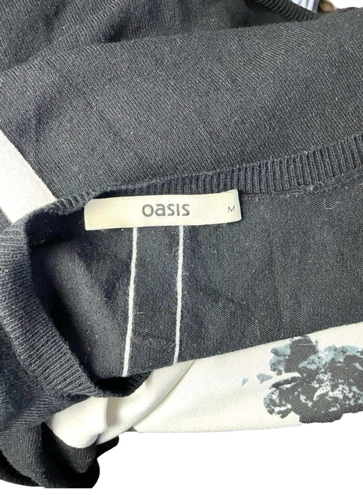 Oasis Jumper Chiffon Front Lightweight Floral Print Women’s UK Size M (12)