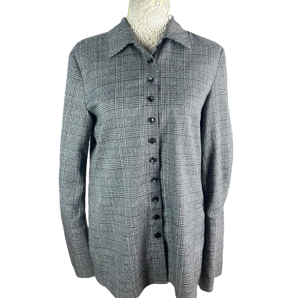 Storm Apparel Grey Check Shirt Top Women’s UK Size S