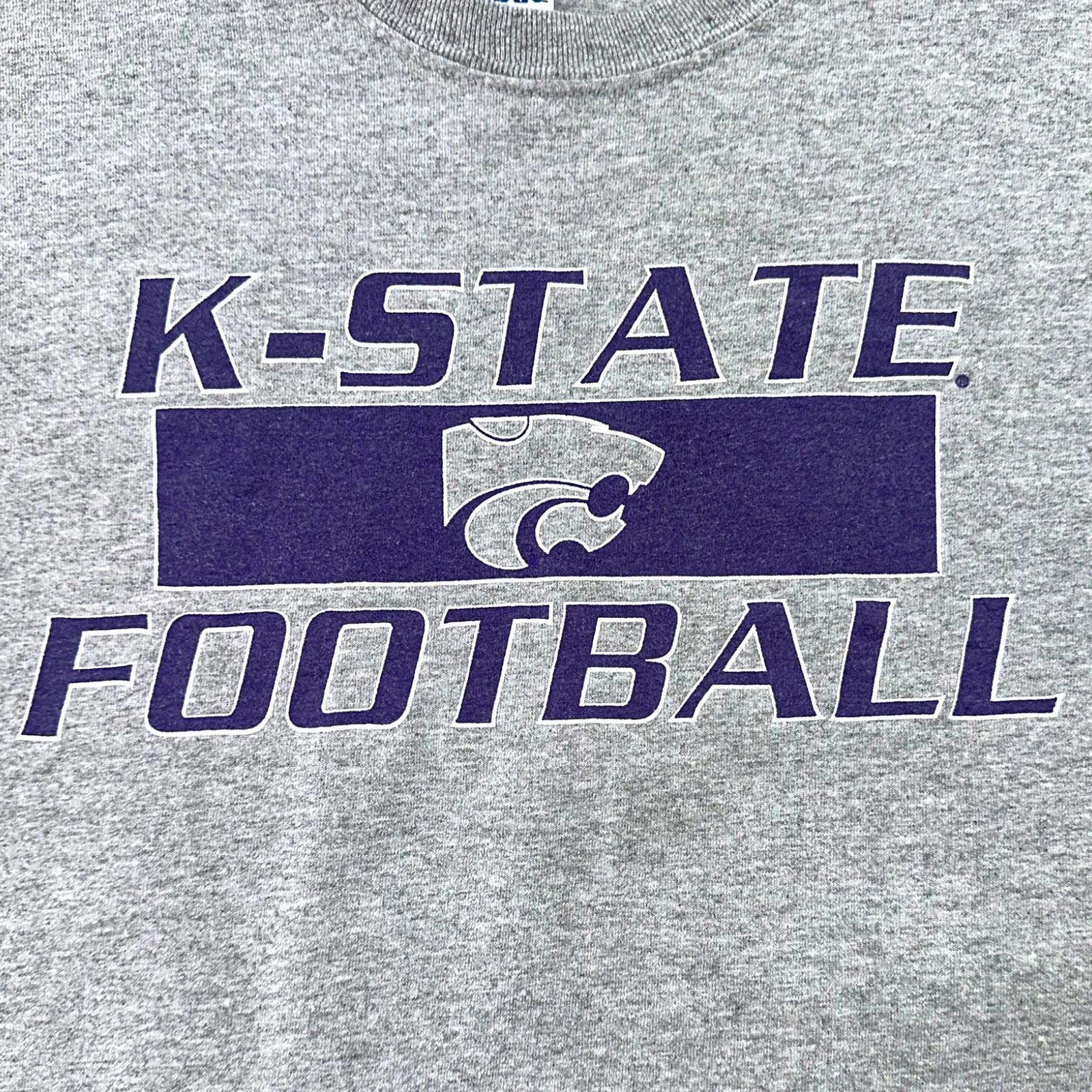 K-State T-Shirt Men's UK Size M Grey Graphic Print Football Short Sleeve