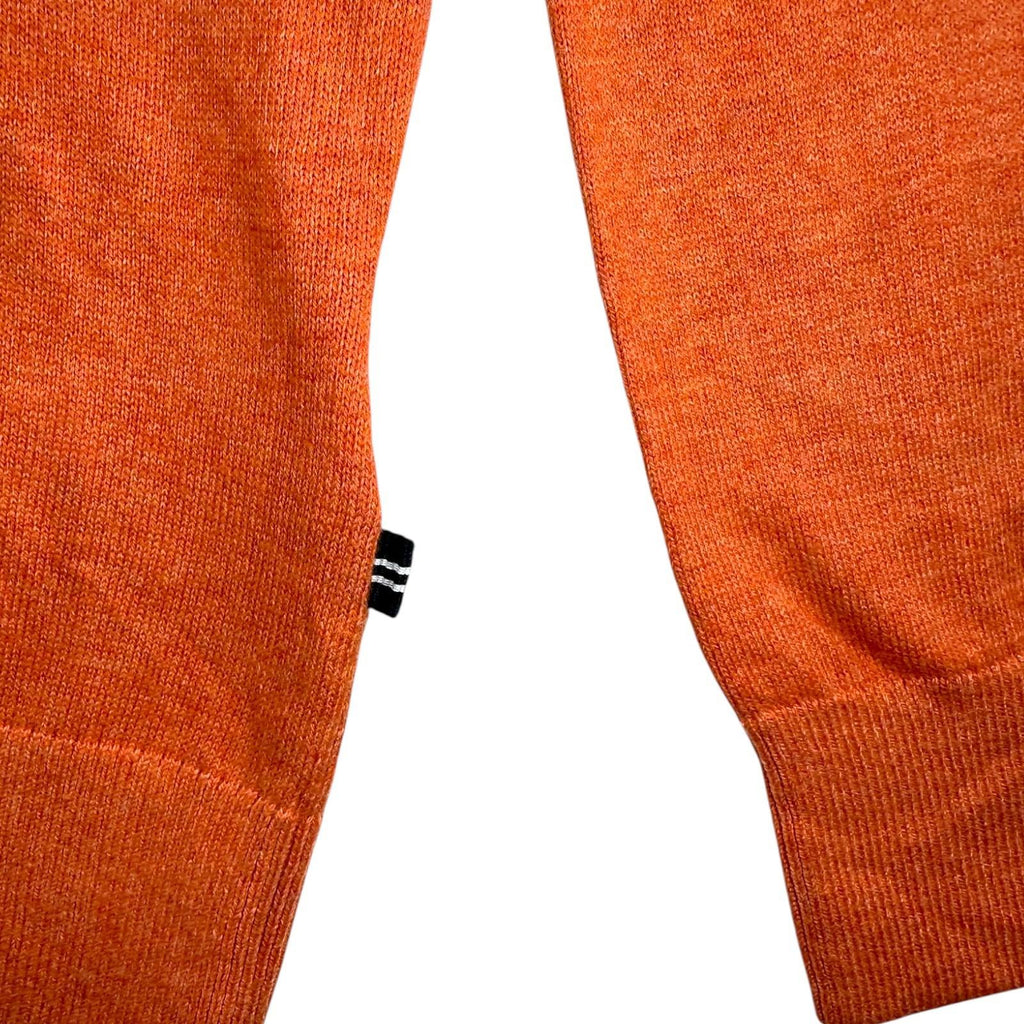 Nautica Knit Jumper Men's UK Size XL Orange Long Sleeve 1/4 Zip Sweater