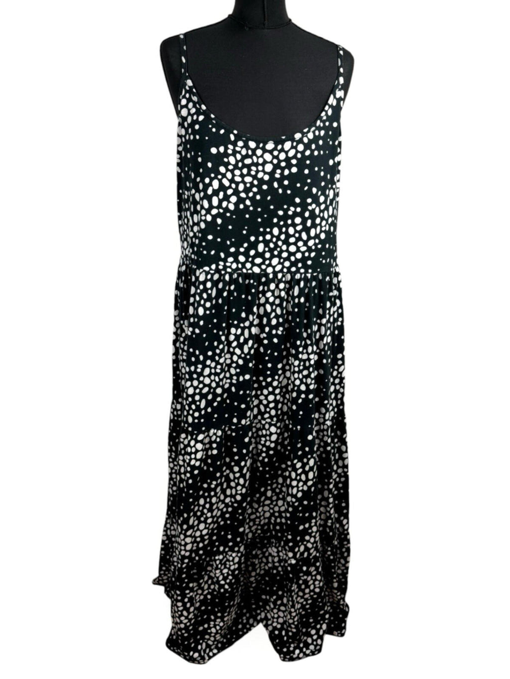 Friends Like These Polka Dot Dress Women's UK Size 20 Aline Midi Black & White