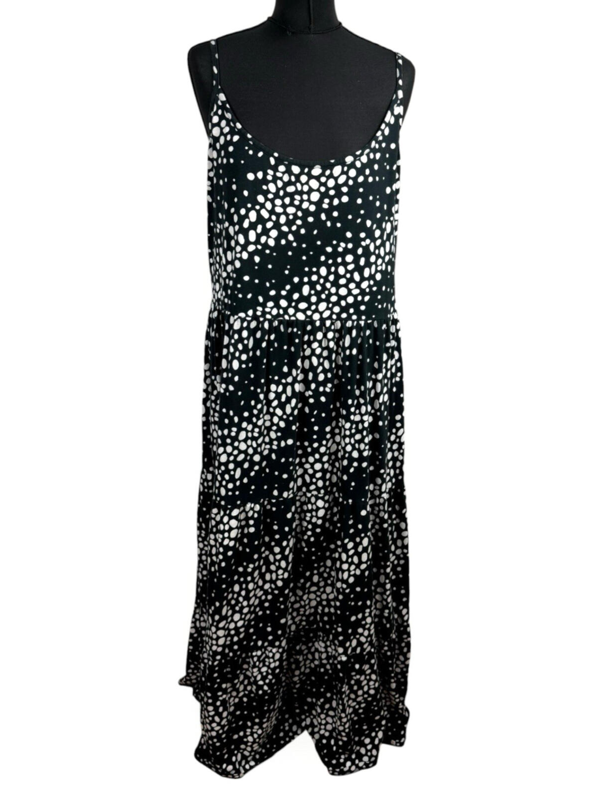 Friends Like These Polka Dot Dress Women's UK Size 20 Aline Midi Black & White