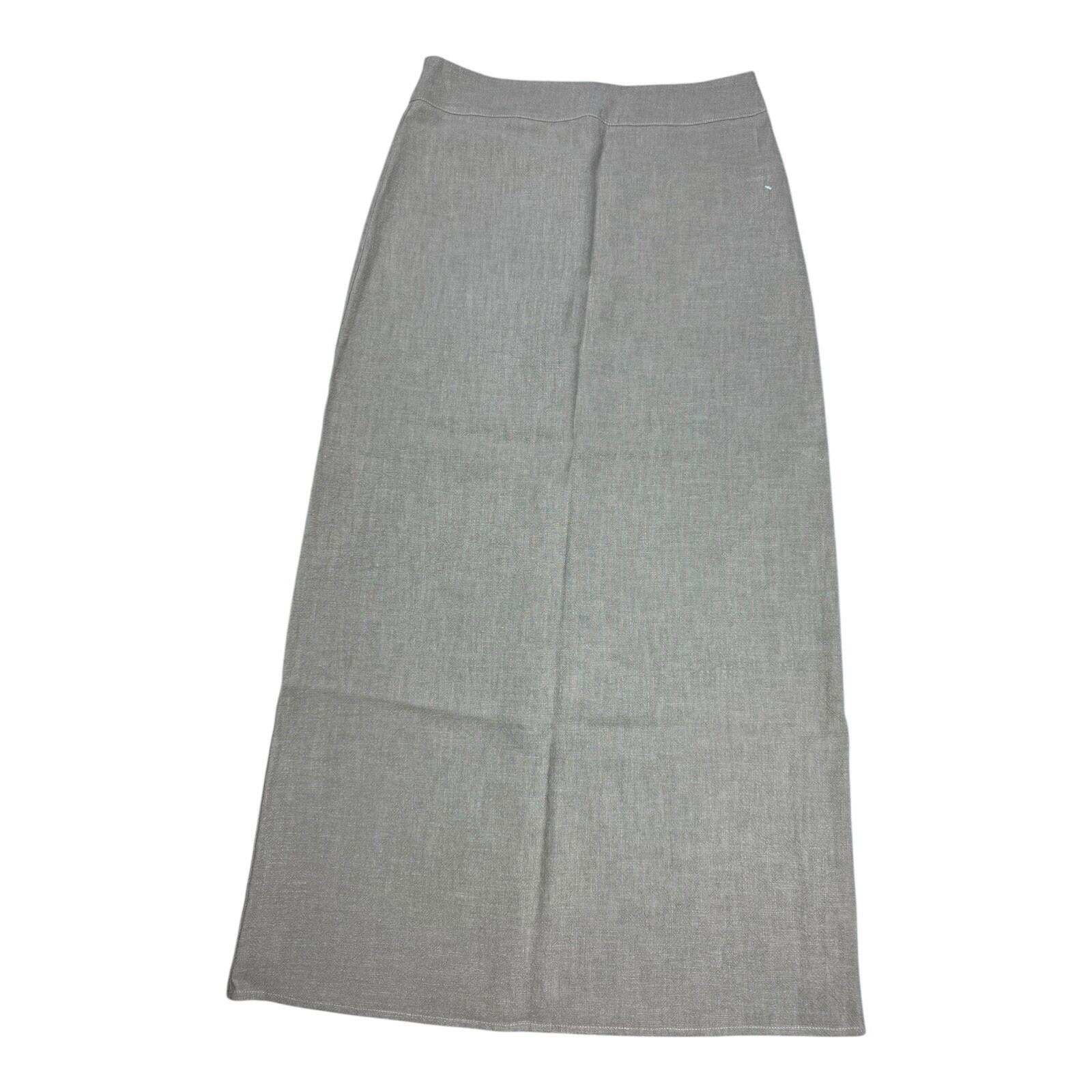 Linein Maxi Skirt Women’s UK Size S Kahki Green High Waist Zip Fastening