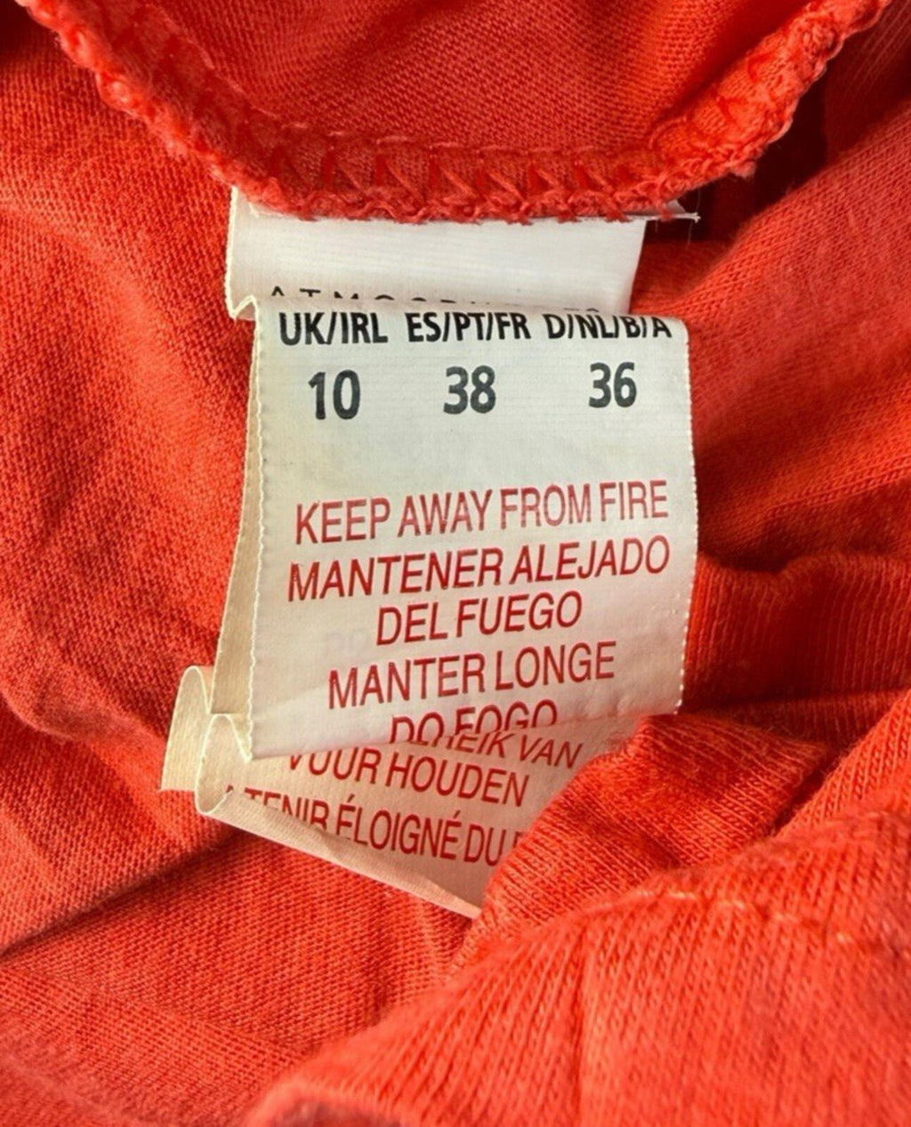 Broderie Anglaise Mini Dress Women’s UK Size 8 Orange Sleeveless Bikini Cover Up