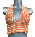 Divided Halterneck Croptop Orange Stripe Women’s UK Size XS
