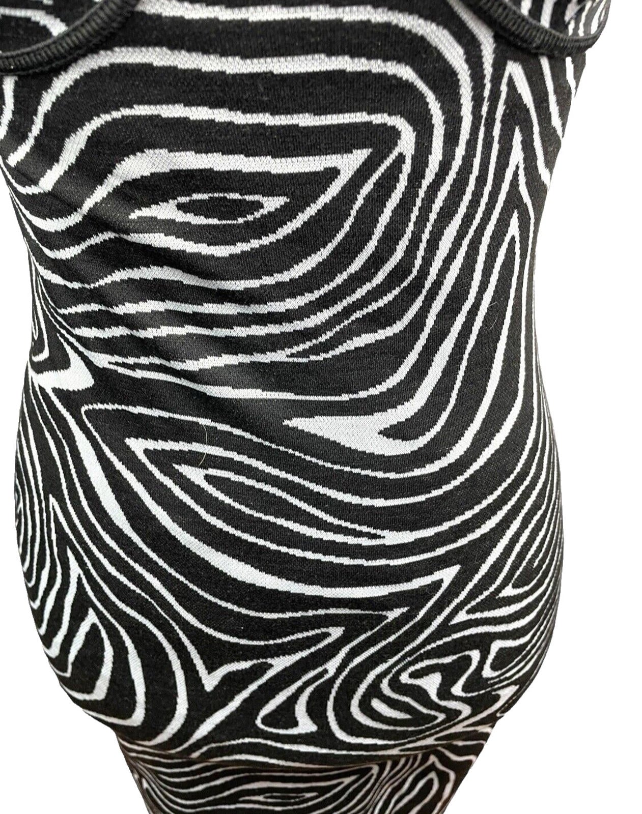 Zara Mini Dress Black & White Animal Print Women’s UK Size S