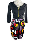 Miusol Retro Look Mini Dress Long Sleeve Zip Front Women’s UK Size M