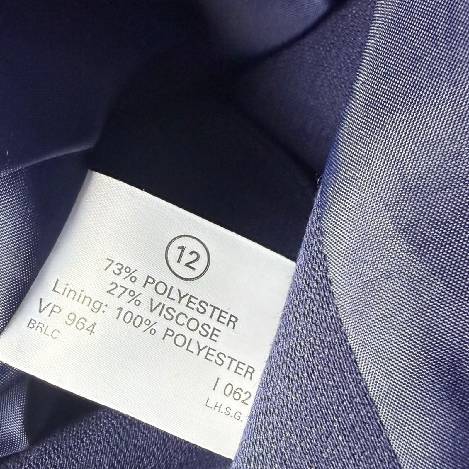 Essentials Blazer Jacket Women’s UK Size 12 Mid Length Navy Blue Collared