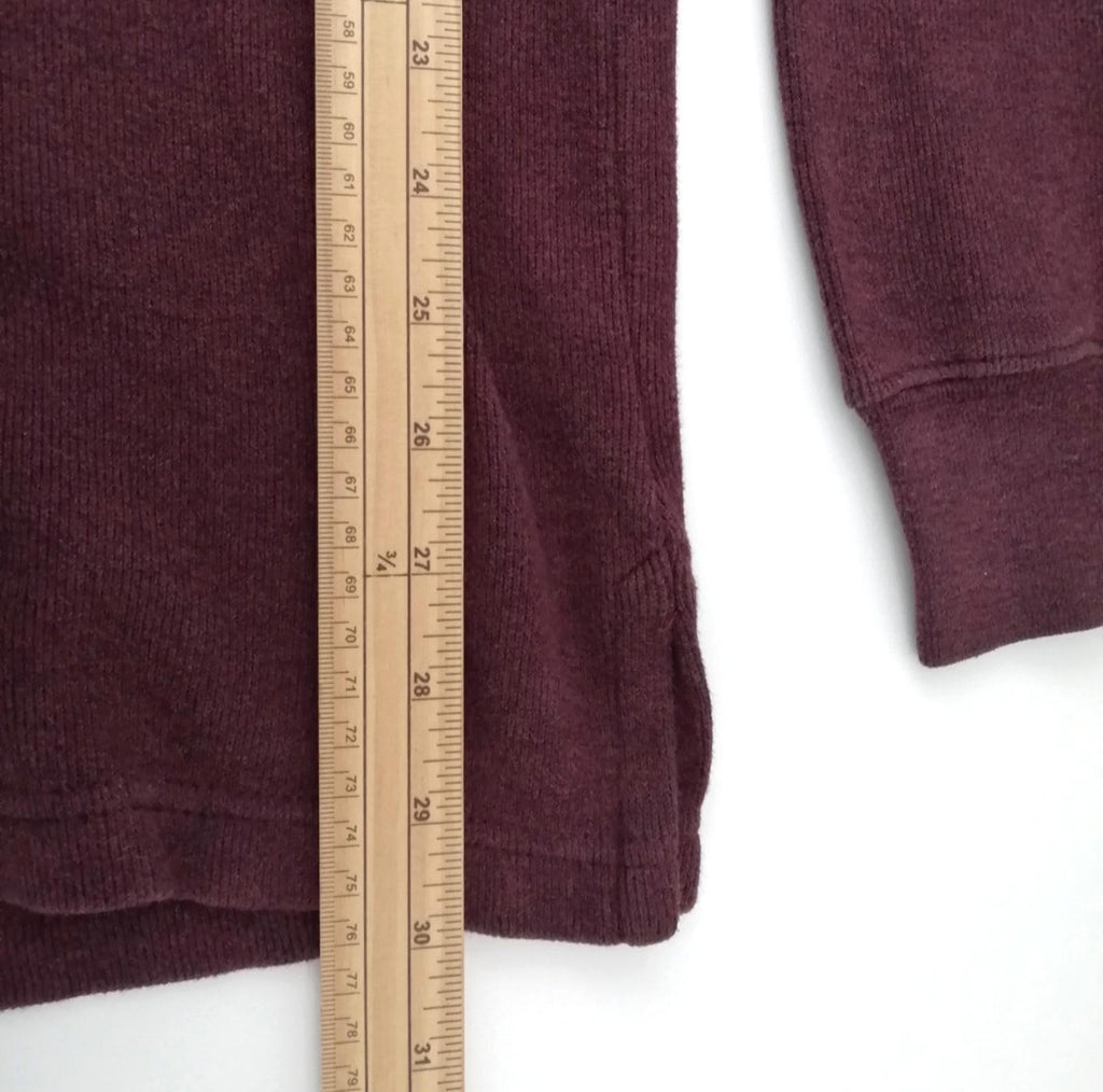 Land's End 1/4 Zip Burgundy Sweatshirt Men's Size XL Jumper 100% Cotton