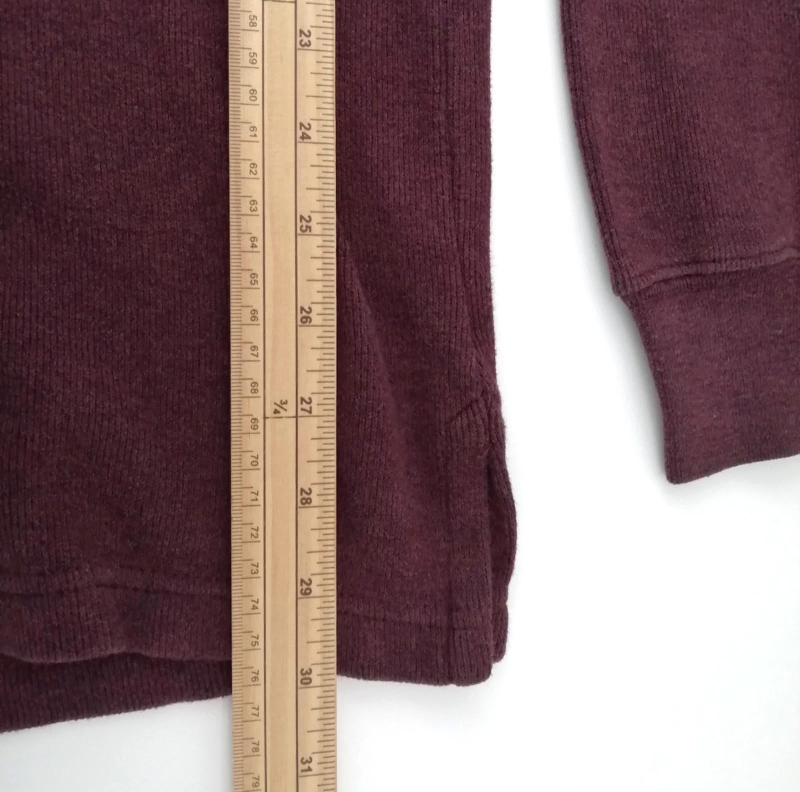 Land's End 1/4 Zip Burgundy Sweatshirt Men's Size XL Jumper 100% Cotton