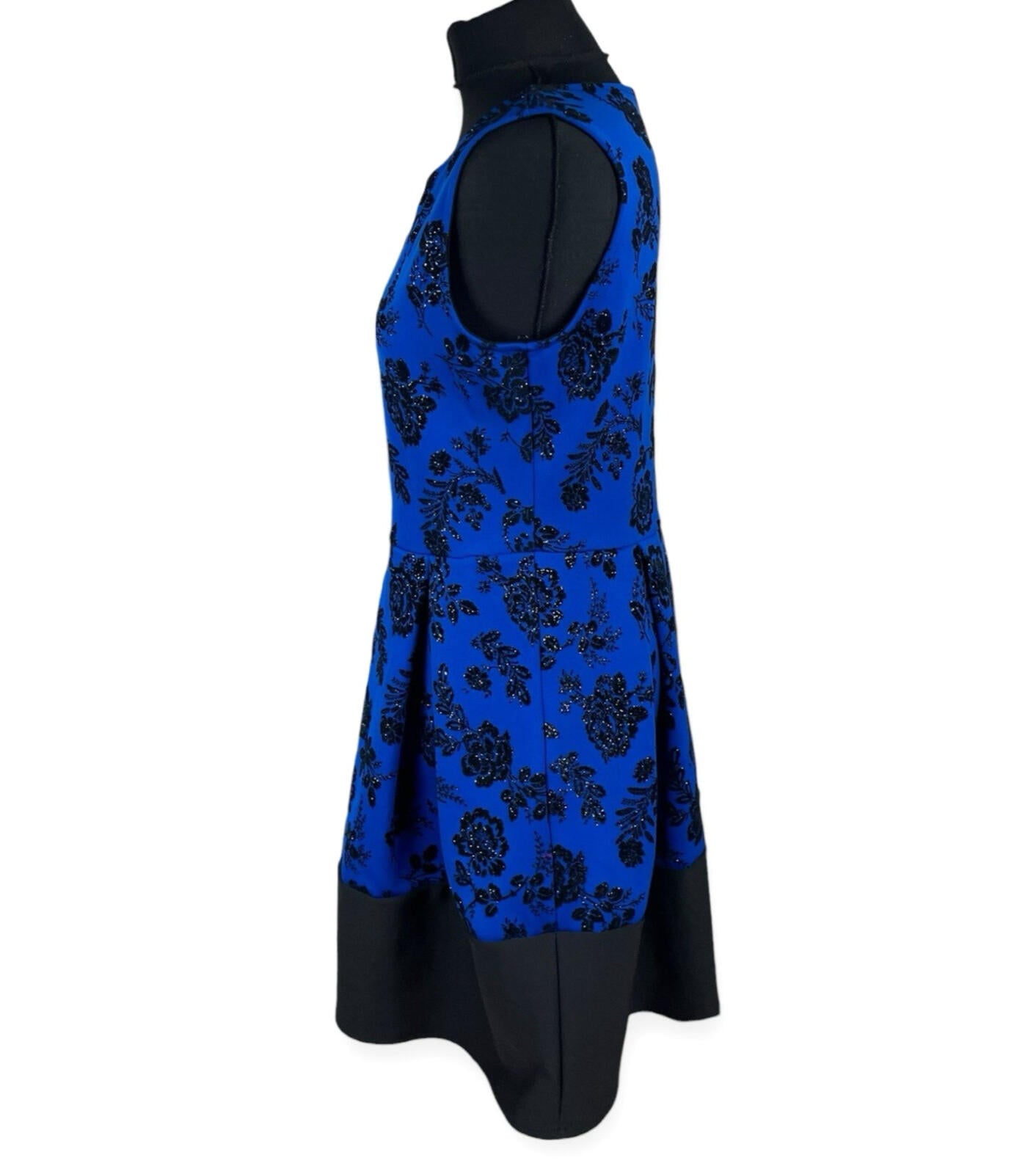 Quiz Aline Mini Dress Women’s UK Size 16 Sparkle Floral Blue Black