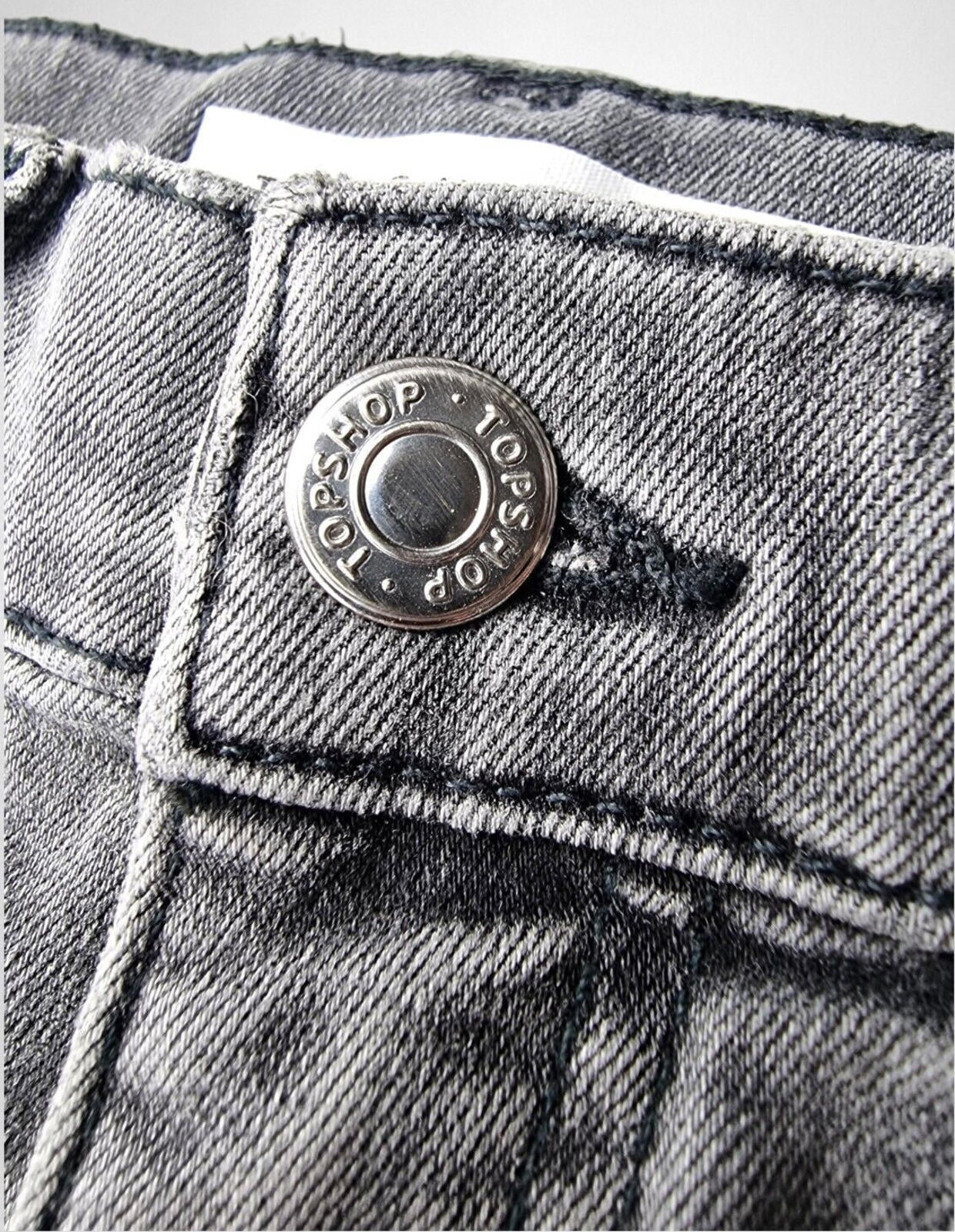 Topshop Jamie Jeans Women's UK Size W26 L28 Grey Denim Petite Ankle Grazer