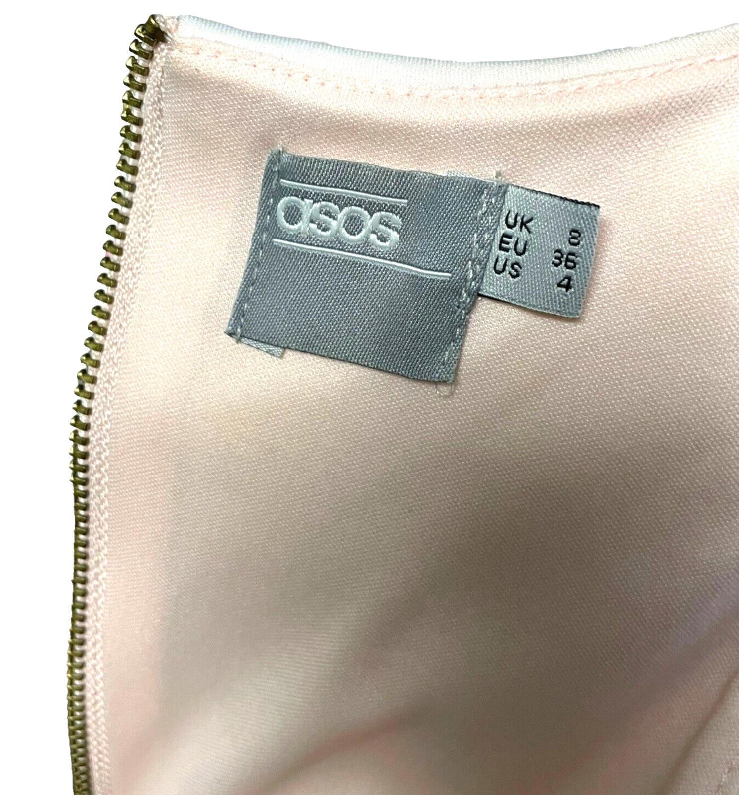 ASOS Pencil Dress Women's UK Size 8 Pale Pink Embezzled Summer Smart Formal