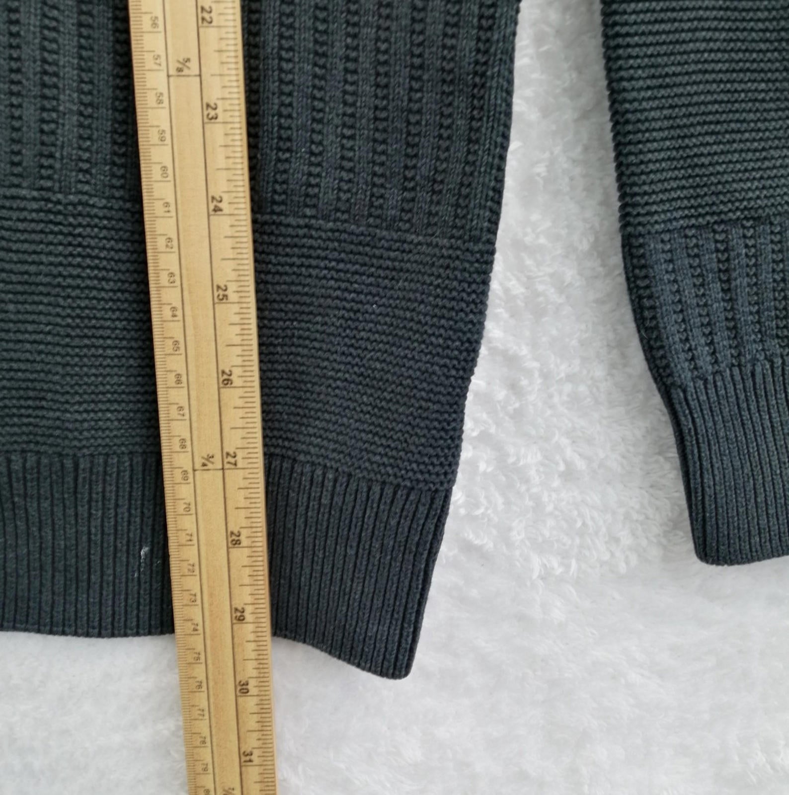 Ralph Lauren Chaps 1/4 Zip Ribbed Black Jumper Men's Size XL 100% Cotton