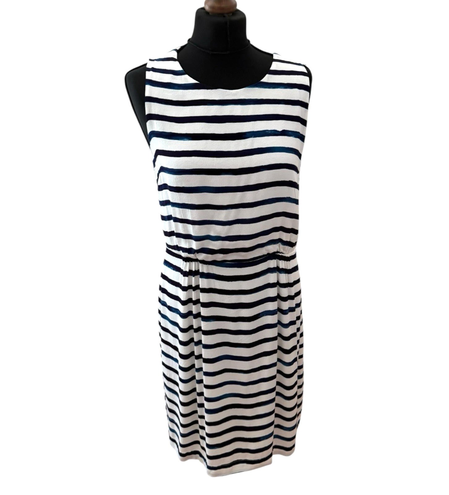 Joules Nautical Dress Knee Length Blue White Women’s UK Size 12