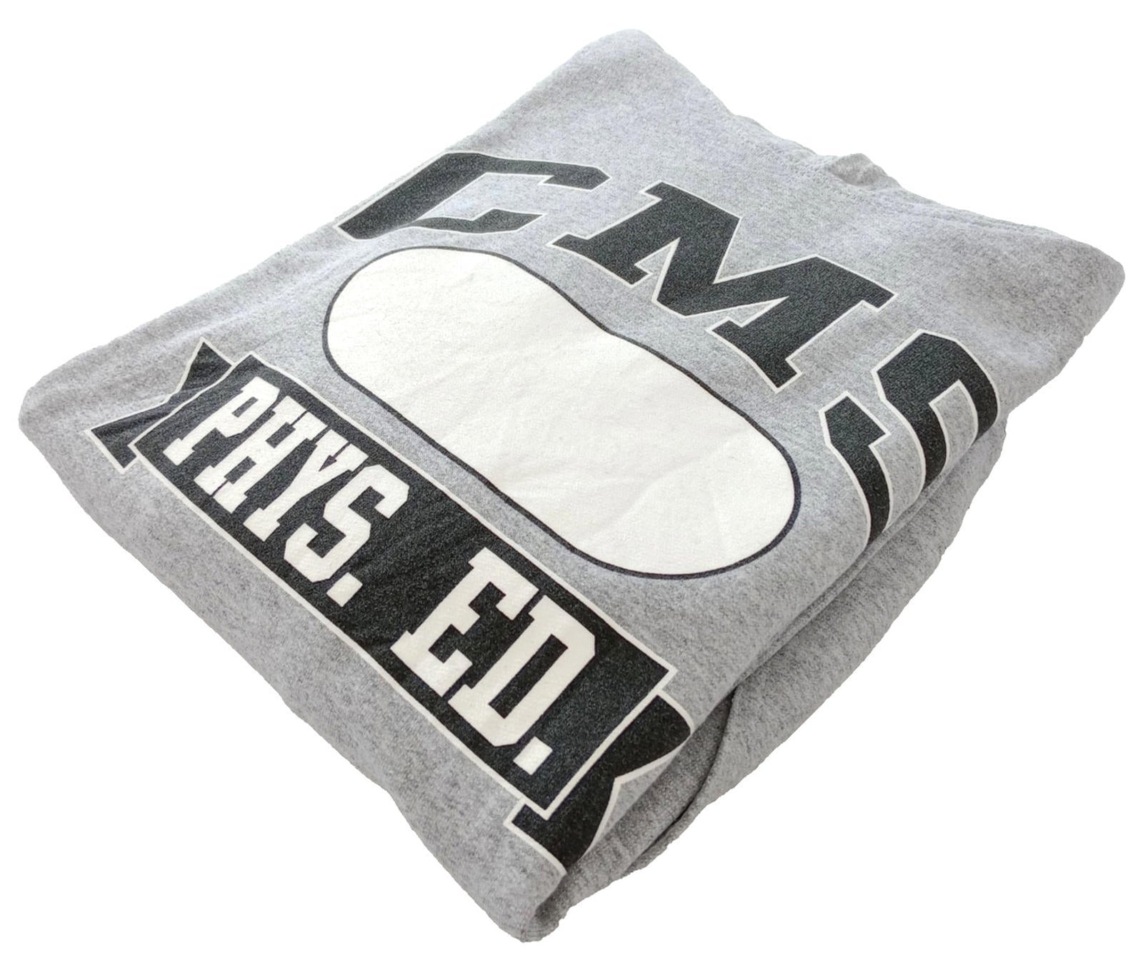 Grey Graphic Print Jersey Hoodie Men's UK Size S CMS PHYS. ED. Fleece Lined
