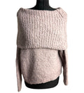 Papaya Off Shoulder Jumper Women’s UK Size M Wool Effect 3/4 Sleeve Dusky Pink