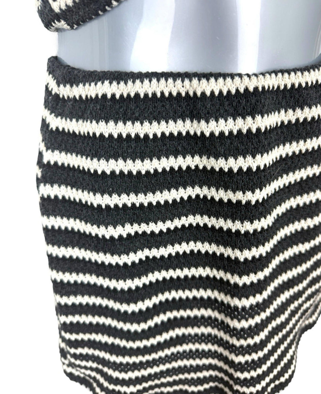Pull&Bear Co Ord Set Skirt And Croptop Set Knitted Stripe Women’s UK Size S