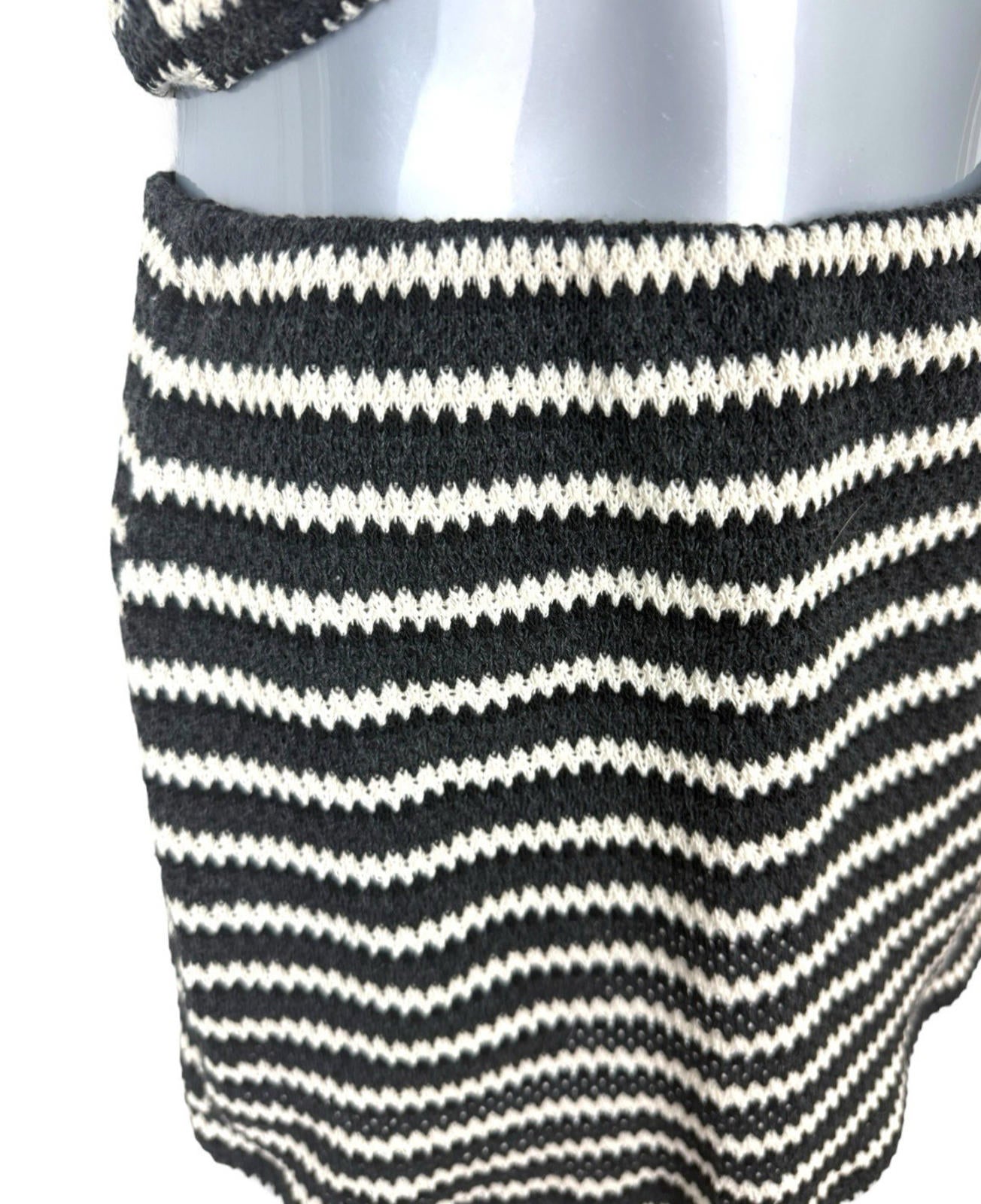 Pull&Bear Co Ord Set Skirt And Croptop Set Knitted Stripe Women’s UK Size S