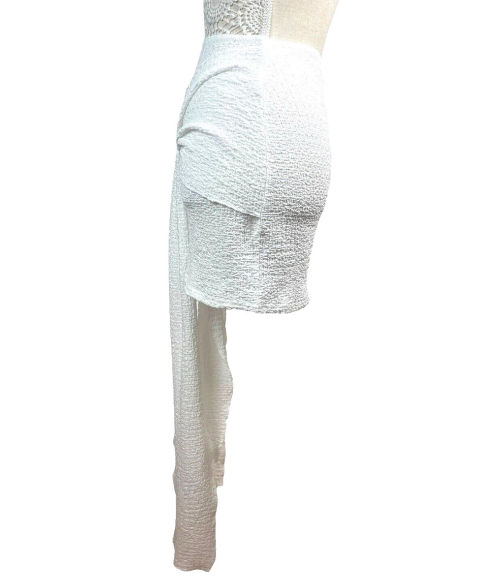 Textured Mini Skirt Wrap Front Detail Women’s UK Size 8