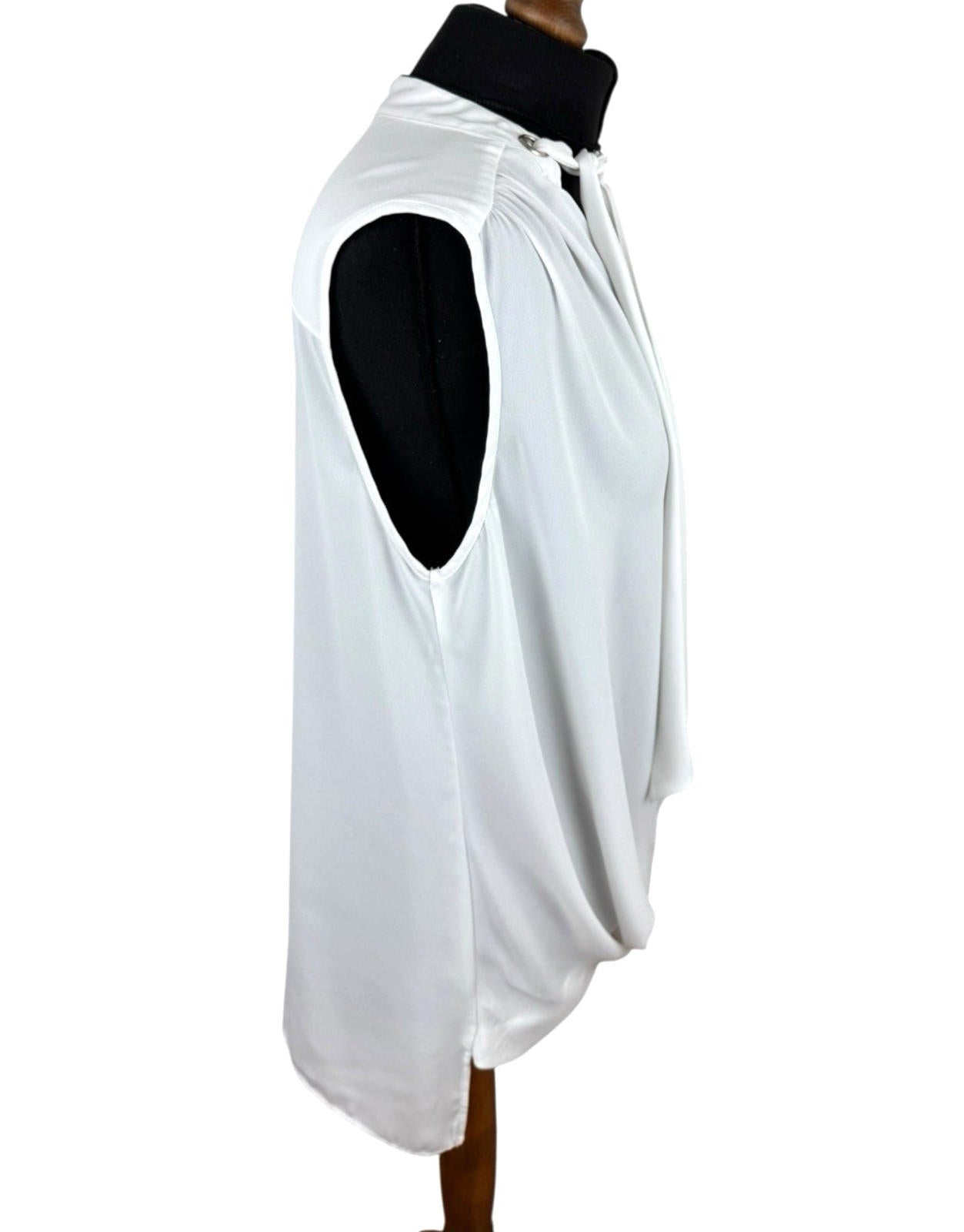 River Island White Camisole Top Tie Neck Lightweight Women’s UK Size 16