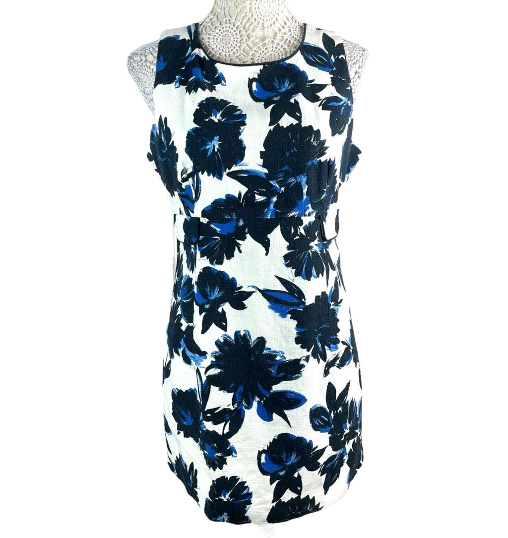 Formula Joven White & Blue Floral Pencil Dress Mini Women’s UK Size 12