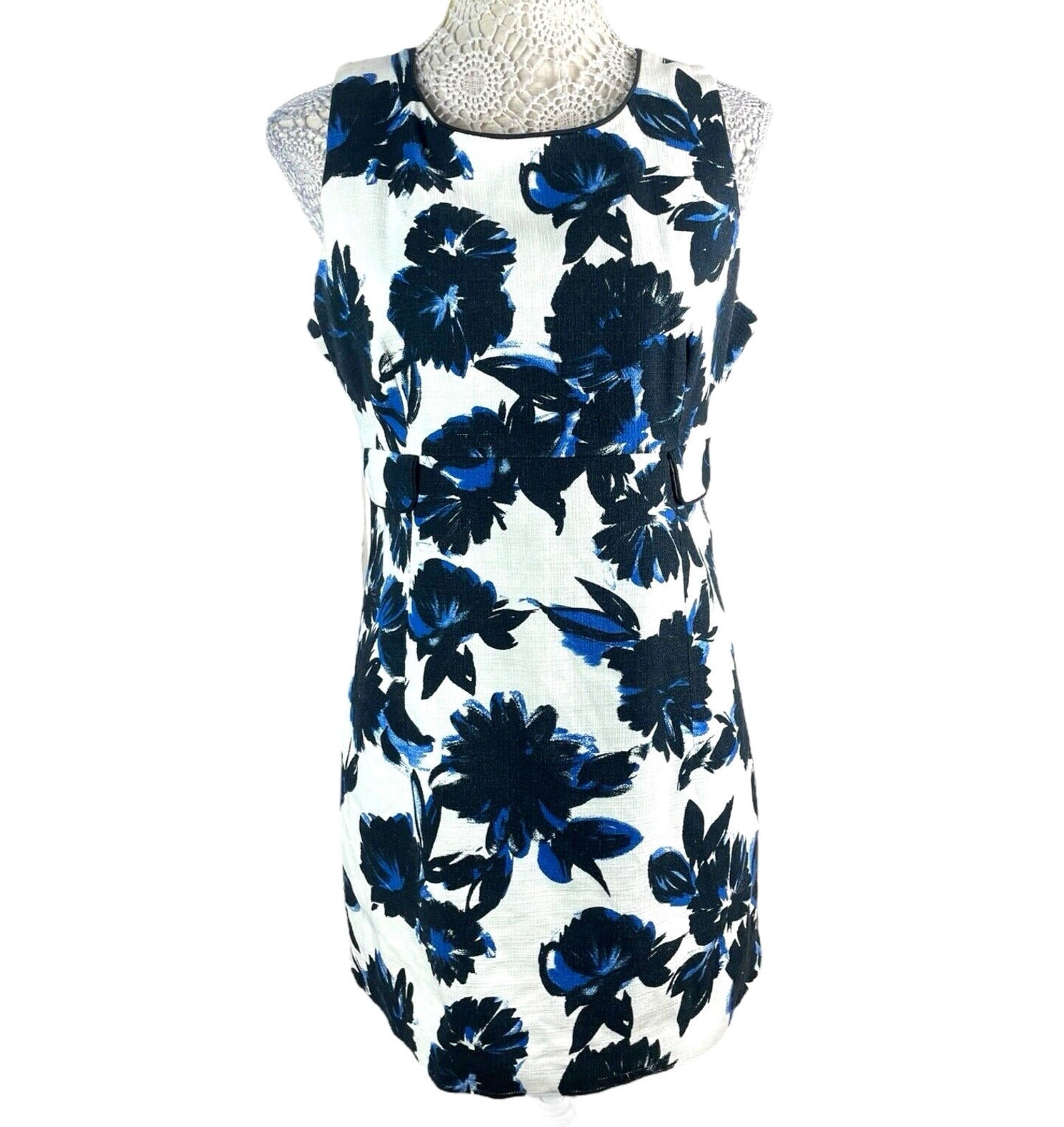 Formula Joven White & Blue Floral Pencil Dress Mini Women’s UK Size 12