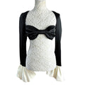 Pretty Little Thing Black Satin Croptop Puffball Sleeve Women’s UK Size 8