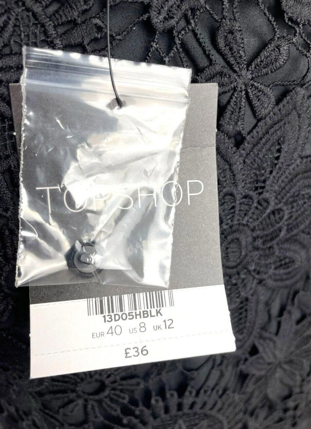Topshop Co Ord Set  Women's UK Size 12 Top & Mini Skirt Layered Black