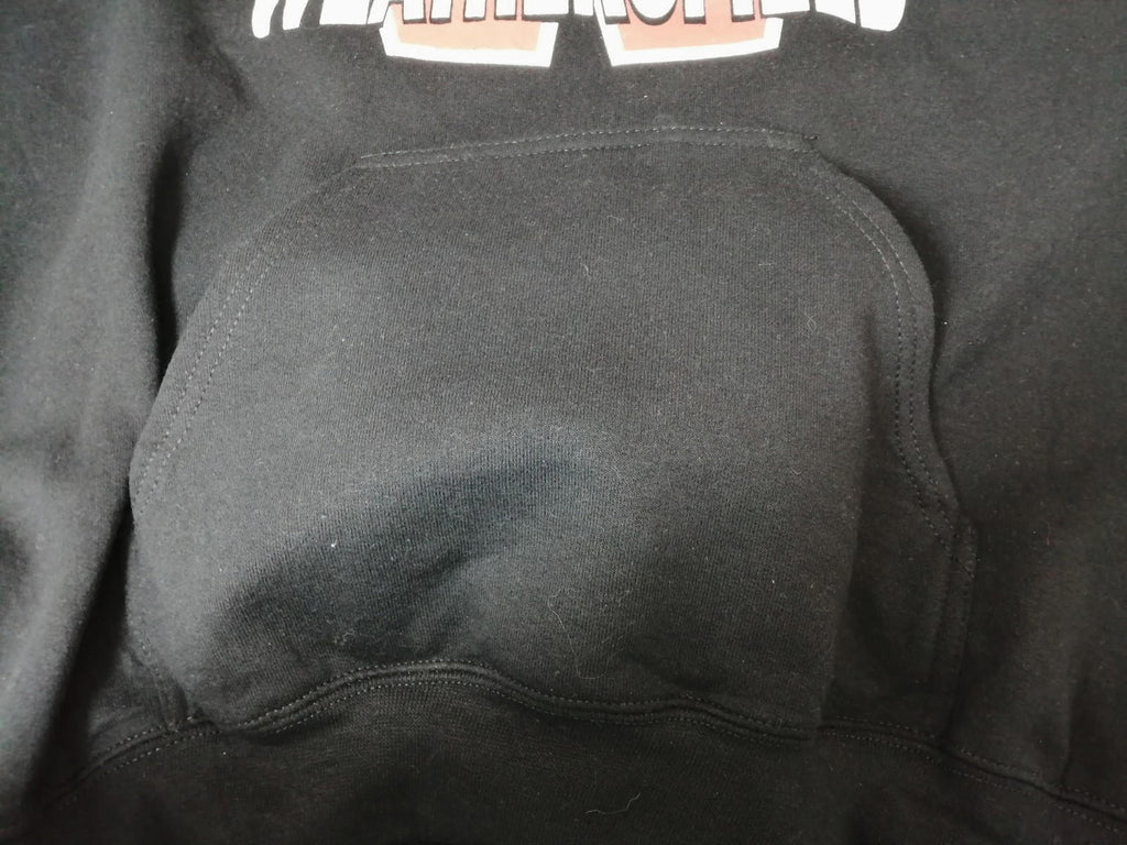 Weathersfield School Sports Hoodie Men's Size S Black Jersey Hooded Pockets