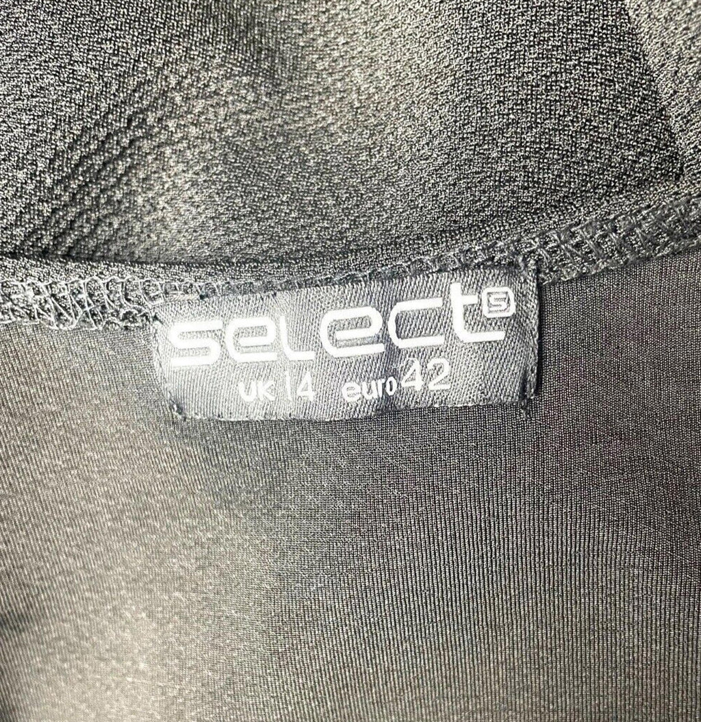 Select Crop Top Black Laser Cut Scallop Trim Women's UK Size 14