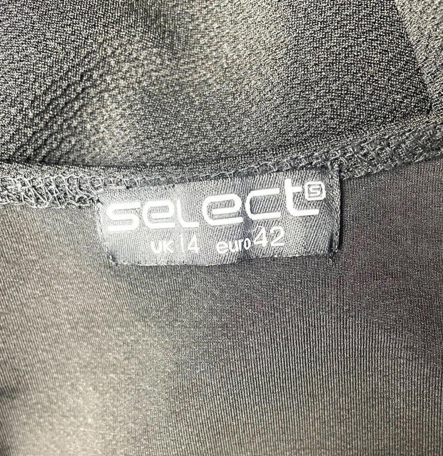 Select Crop Top Black Laser Cut Scallop Trim Women's UK Size 14