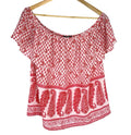 Atmosphere Blouse Off Shoulder Top Women’s UK Size 14 Paisley Print White Red