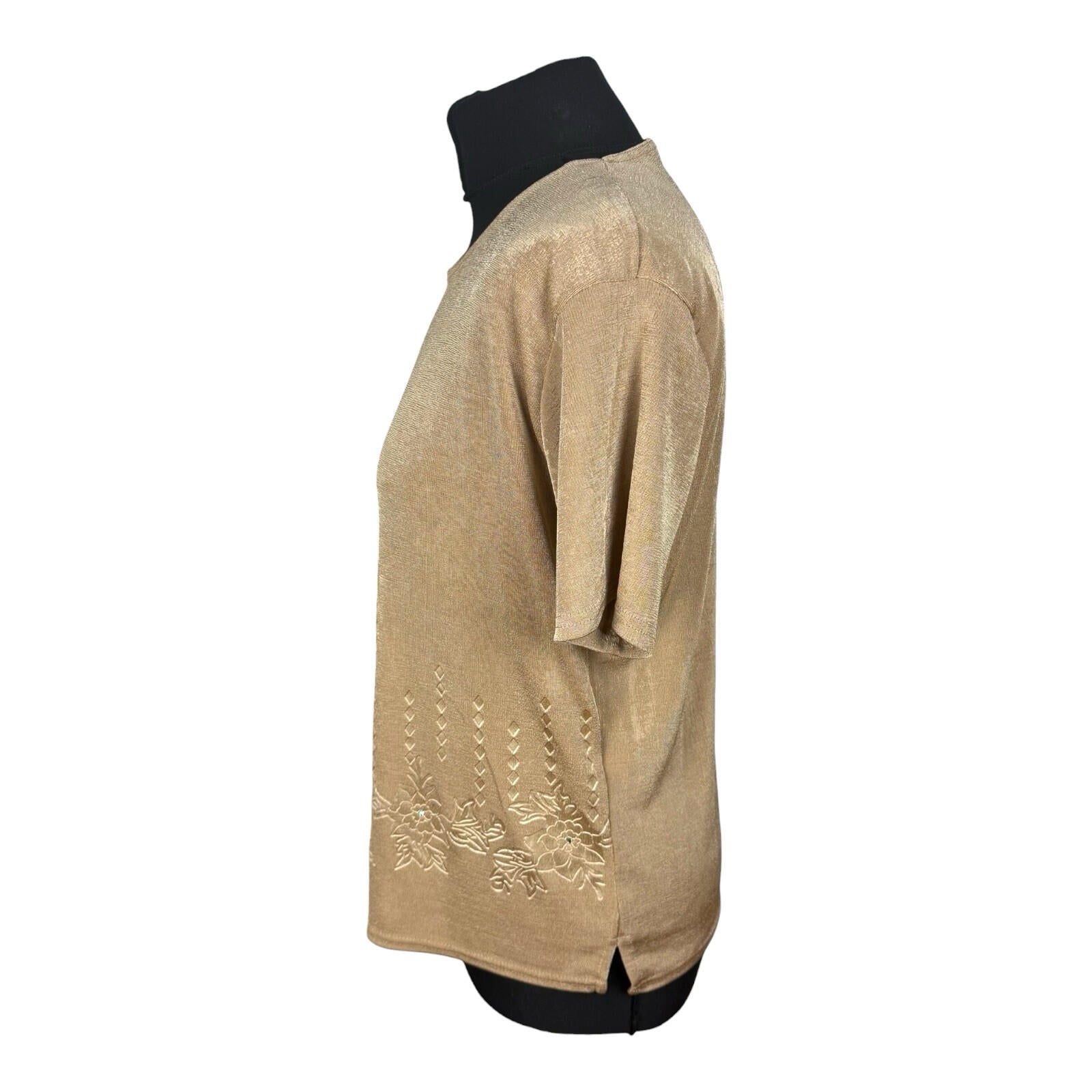 EyeCasuals Woven T-Shirt Blouse Top Women’s UK Size M / L Shirt Sleeve Sequin