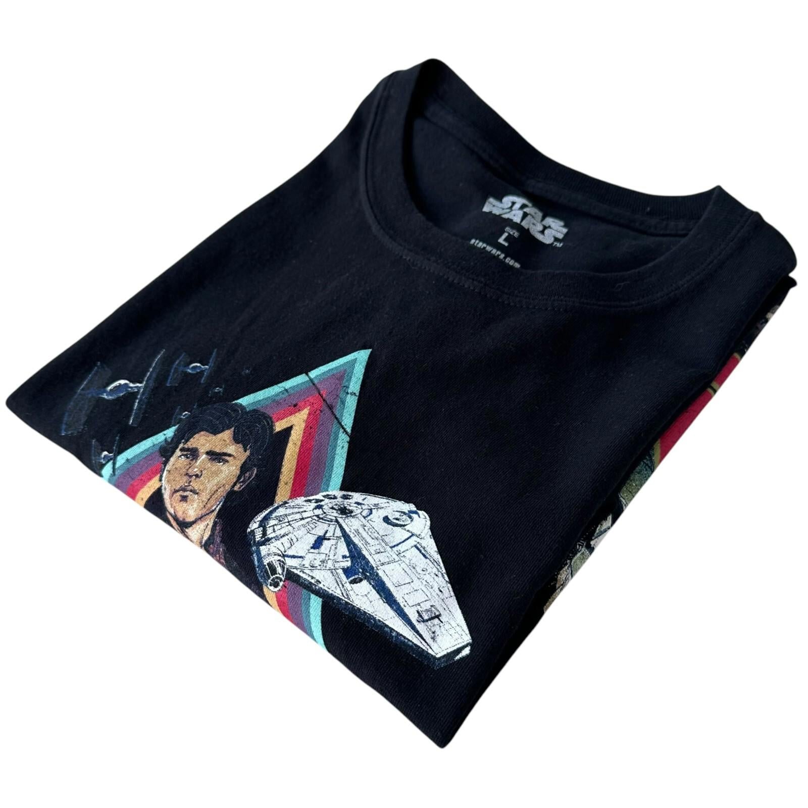 Star Wars T-Shirt Graphic Print Solo 100% Cotton Men's UK Size Large L