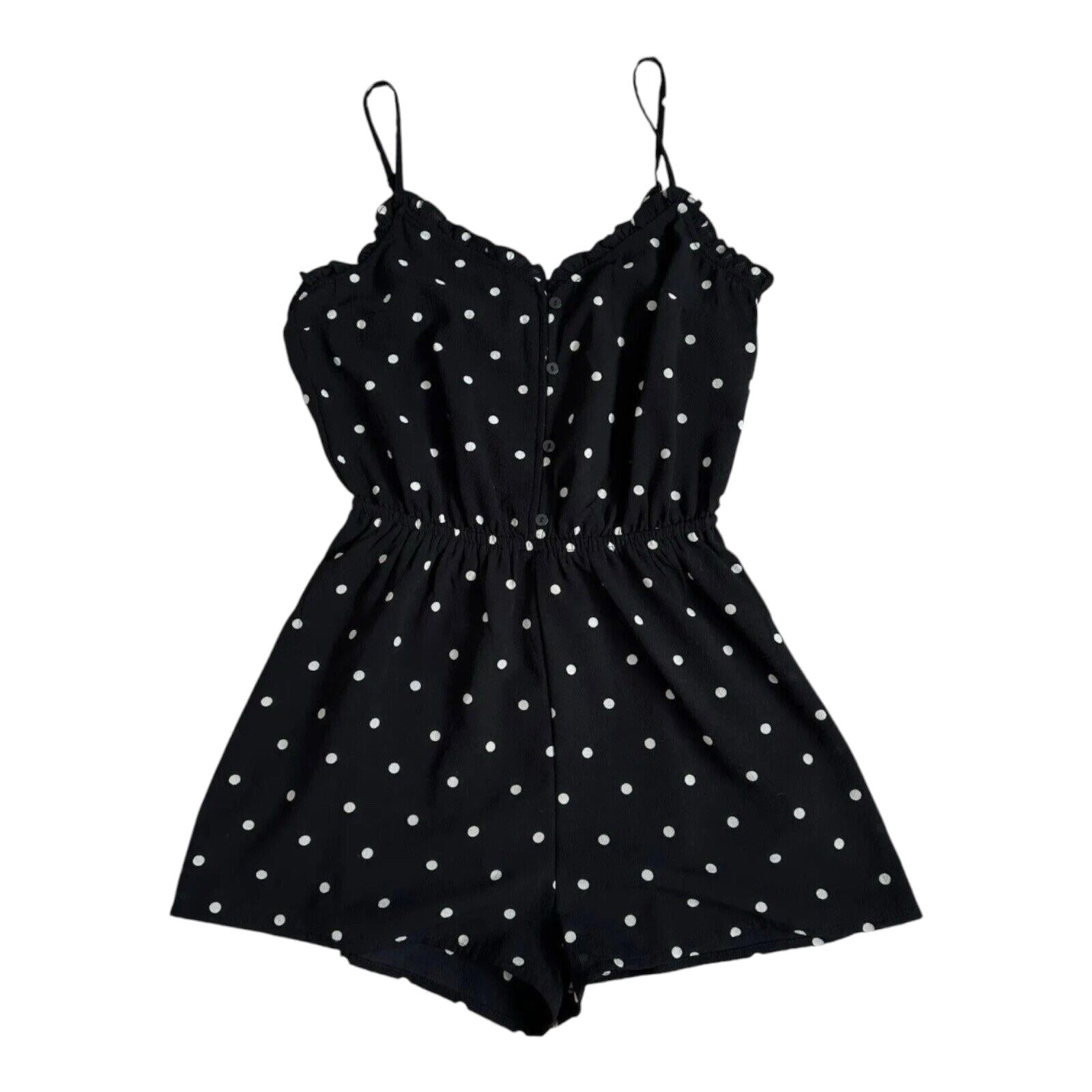 Divided Black Chiffon Romper Playsuit Polka Dot Women’s UK Size 6