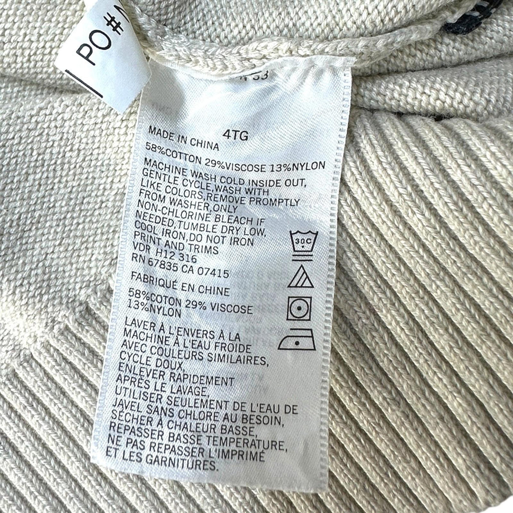 Nautica Knit Jumper Men's UK Size 5XL Beige 100% Cotton Embroidered V-Neck