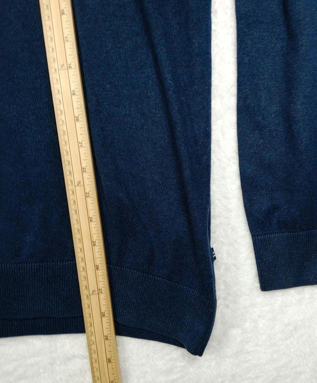 Nautica Jumper Men's UK Size L Blue Long Sleeve 100% Cotton Easy Care V-Neck